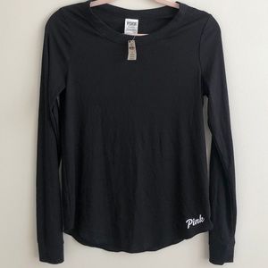 Pink Victoria Secret Black Full sleeve Top